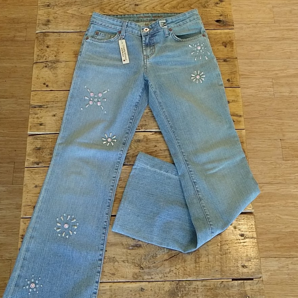 NWOT Streets Ahead Beaded 98% Cotton Flare Jeans | size 26